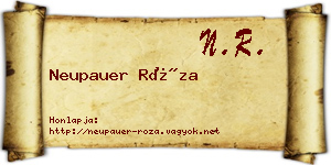 Neupauer Róza névjegykártya